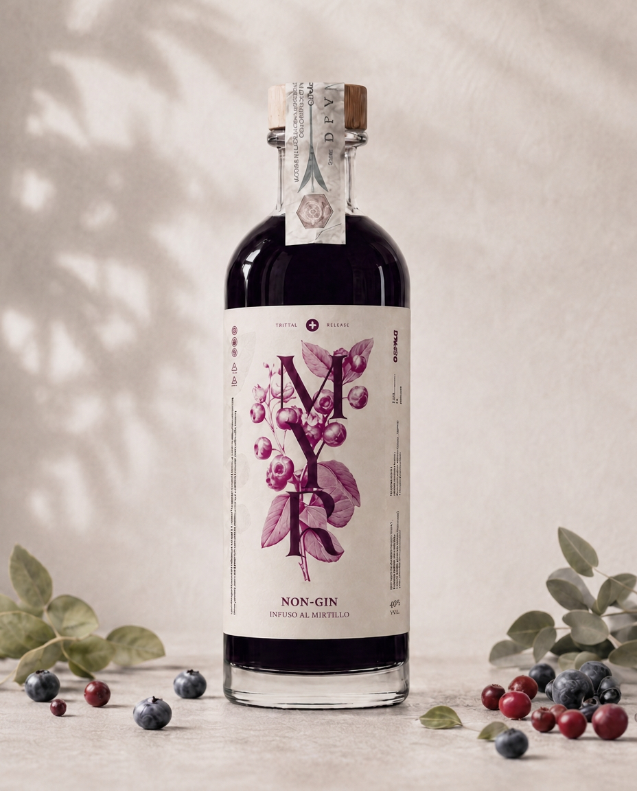 Bottiglia MYR Non-Gin al Mirtillo